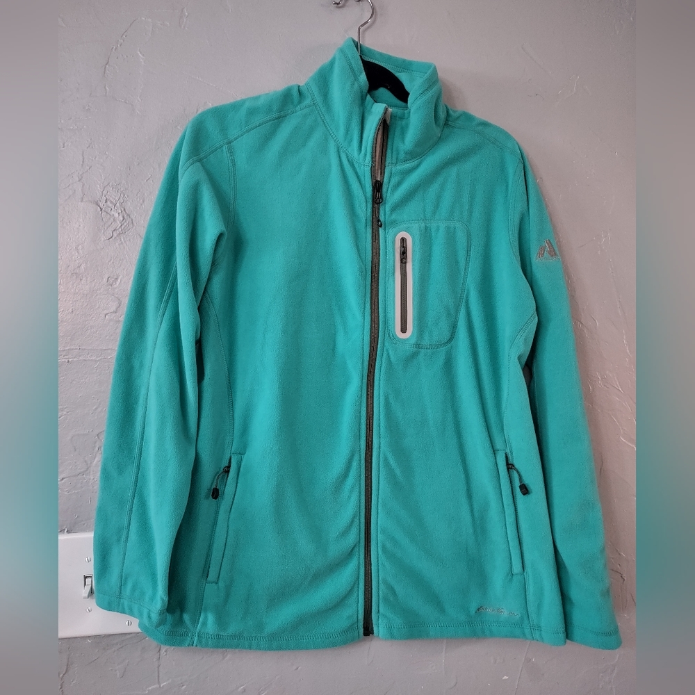 Eddie Bauer jacket women's size L , with pocket, green color, polyester